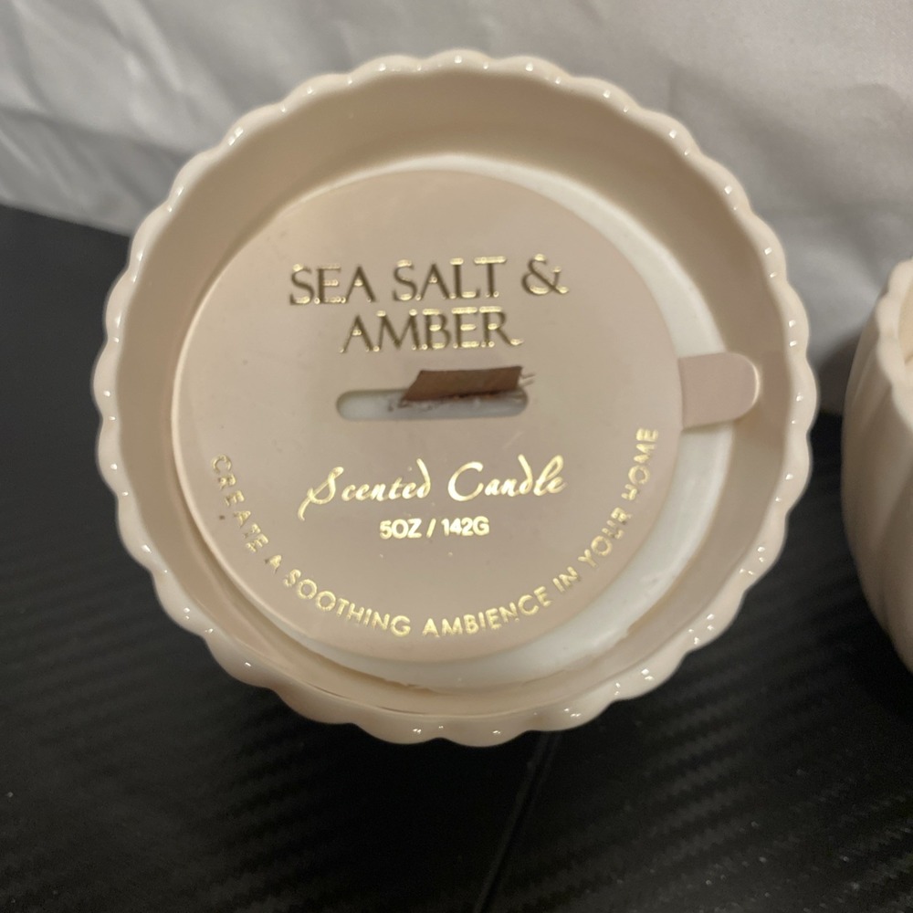 2x Sea Salt & Amber 5oz Scented Candles